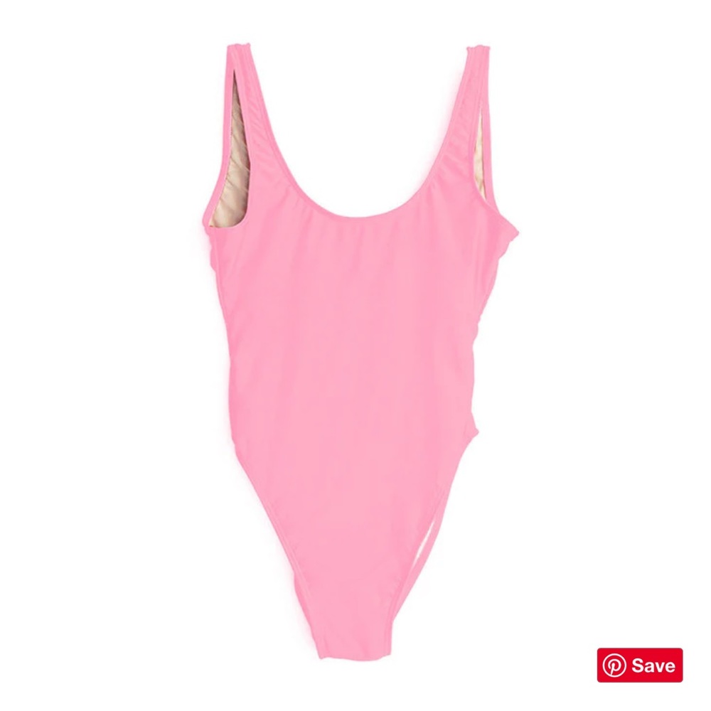 Private party bubble gum pink M/L one piece bathing suit never been worn !